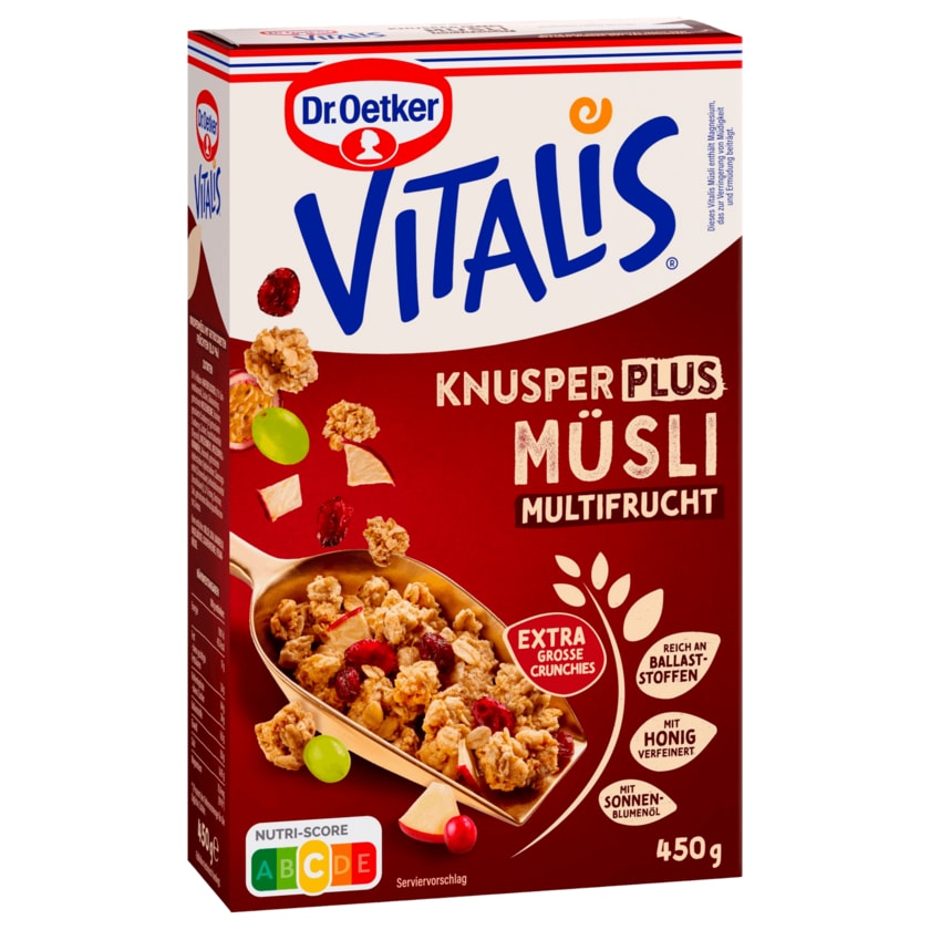 Dr. Oetker Vitalis Knusper Plus Multifrucht 450g